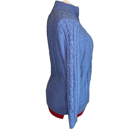L.L. Bean Women’s Cottage Core Cable Fisherman Knit Womens SZ 1X Full Zip Up - Picture 3 of 10